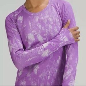 Lulu long sleeve swiftly race length sz 10. Never worn but no tags. Purple camo